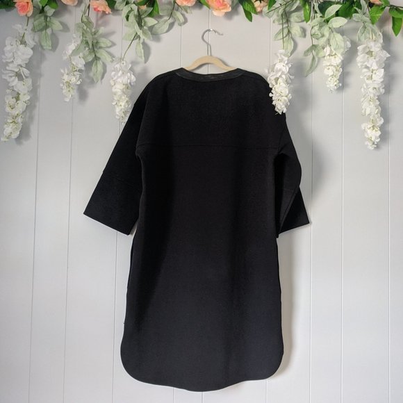 NEW Madewell Leather Trim Pique Ponte Dress S - Picture 2 of 10